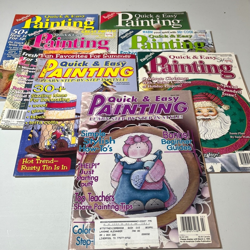 Quick &‎ Easy Painting Magazines Lot of 7 Craft Projects How-To Guides
